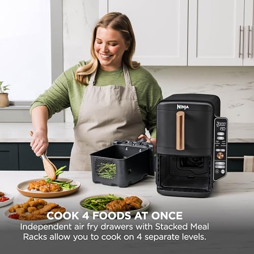 Ninja Double Stack XL 9.5L Air Fryer, 2 Drawers, Black/Copper