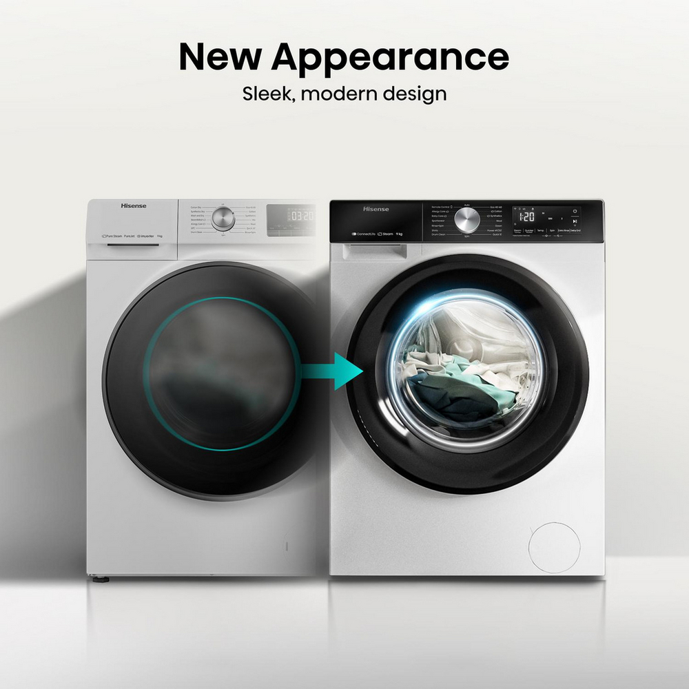 Hisense 3S Series WF3S9043BW3 9kg 1400 Spin WiFi-enabled Freestanding Washing Machine White