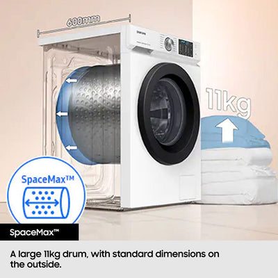 Samsung WD11DG5B15BBEU 11/6kg Washer Dryer, E Rated in Black
