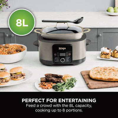 Ninja Foodi PossibleCooker, 8-in-1 8L Slow Cooker, Stone Gold MC1001UKSTGD
