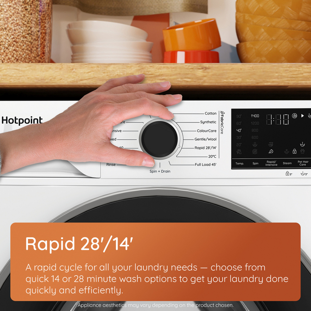 Hotpoint HBWH 93 CARE UK 9kg 1400 spin Freestanding Washing Machine White HBWH93CAREUK