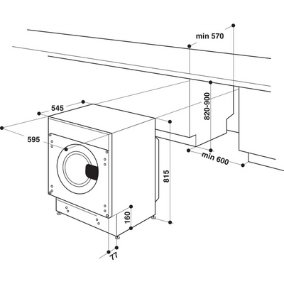 Indesit BIWDIL75148 7kg+5kg 1400 Spin Integrated Washer Dryer White
