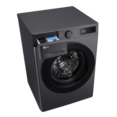 LG F4Y510GBLN1 10kg Steam 1400 Spin Freestanding Front Loading Washing Machine Slate Grey